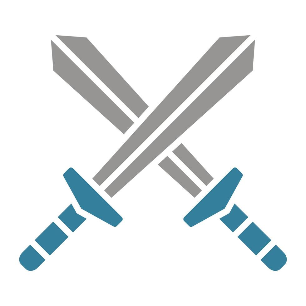 Schwertglyphe zweifarbiges Symbol vektor
