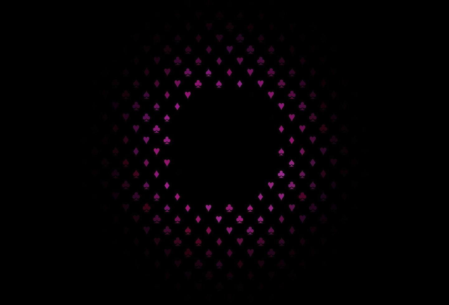 dunkelrosa Vektorvorlage mit Pokersymbolen. vektor