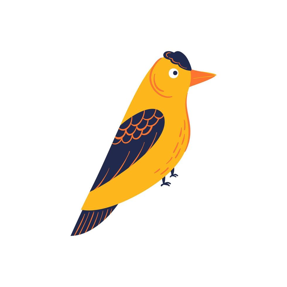 abstrakt gyllene fågel vektor handritad illustration