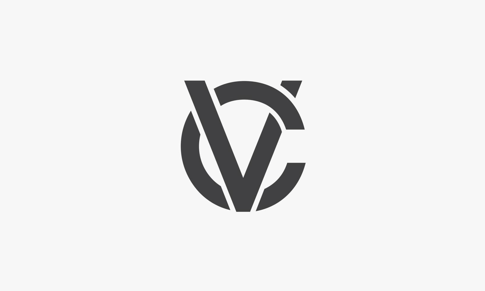 Lebenslauf oder Vc-Brief-Logo-Design-Konzept isoliert auf weißem Hintergrund. vektor