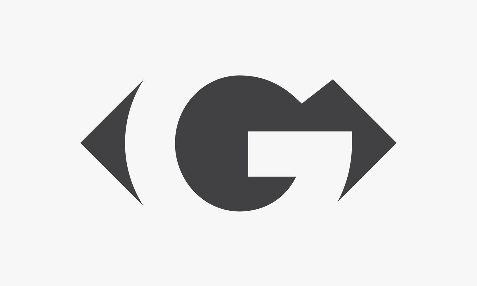 abstrakt öga bokstaven g logotyp koncept isolerad på vit bakgrund. vektor