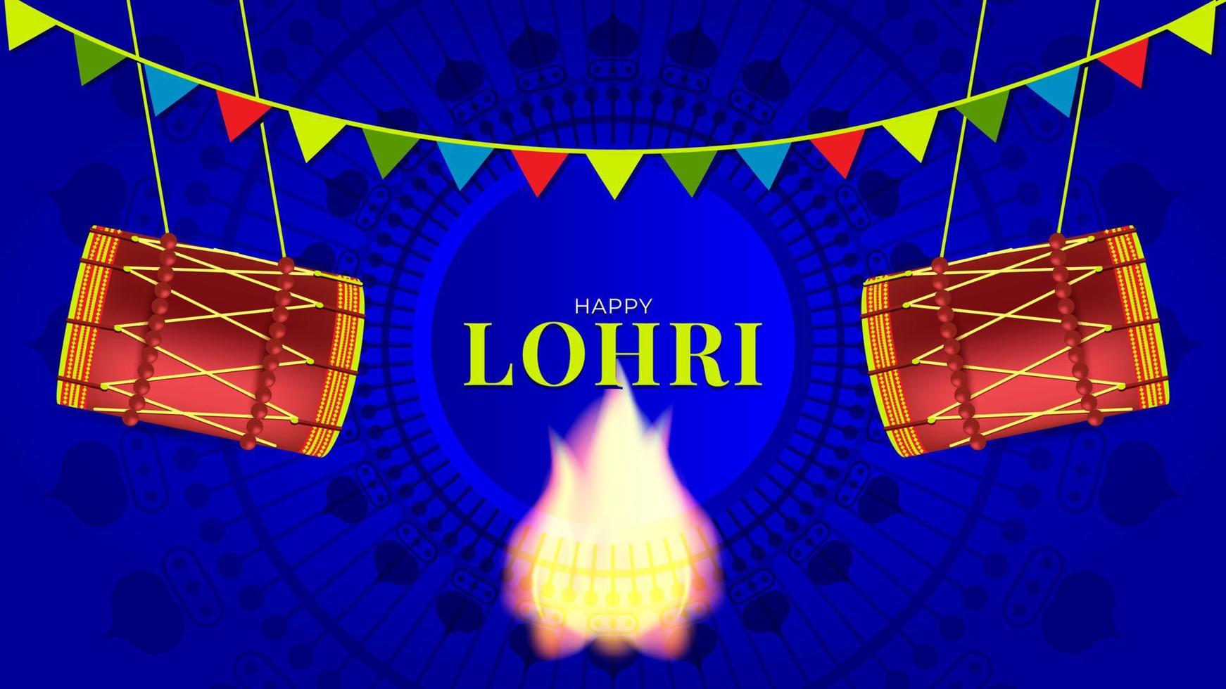 glad lohri festival bakgrund vektor