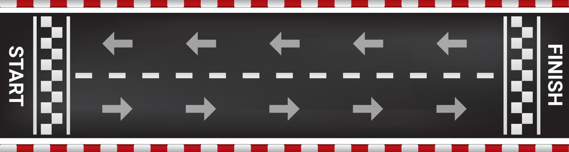 Start-Ziel-Rennstrecke. Erfolgskonzept für das Leben, das für größere Ziele rast. Vektor-Illustration-Vorlage-Layout aus der Draufsicht. vektor