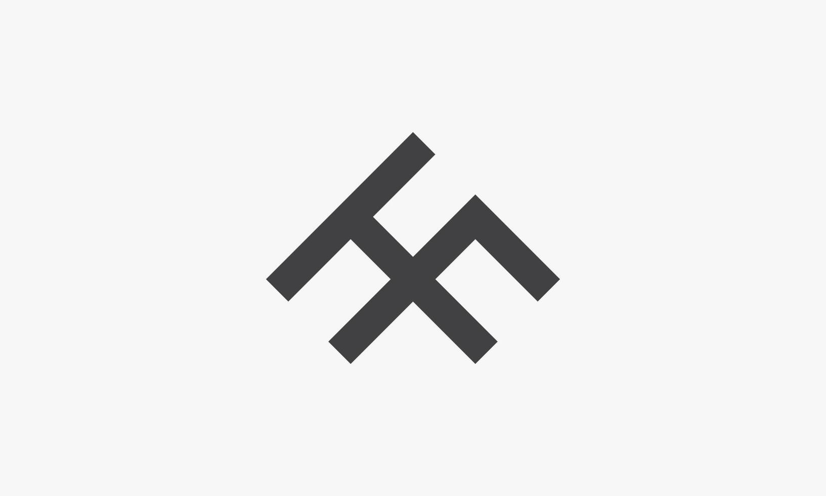 HF-Brief-Logo-Konzept isoliert auf weißem Hintergrund. vektor