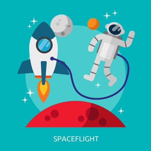 Spaceflight Konceptuell illustration Design vektor