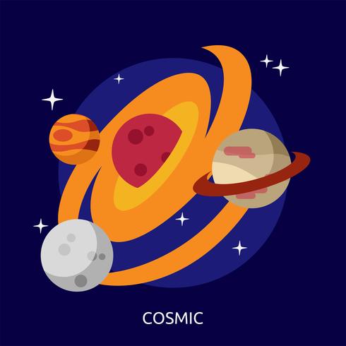 Kosmisk konceptuell illustration Design vektor