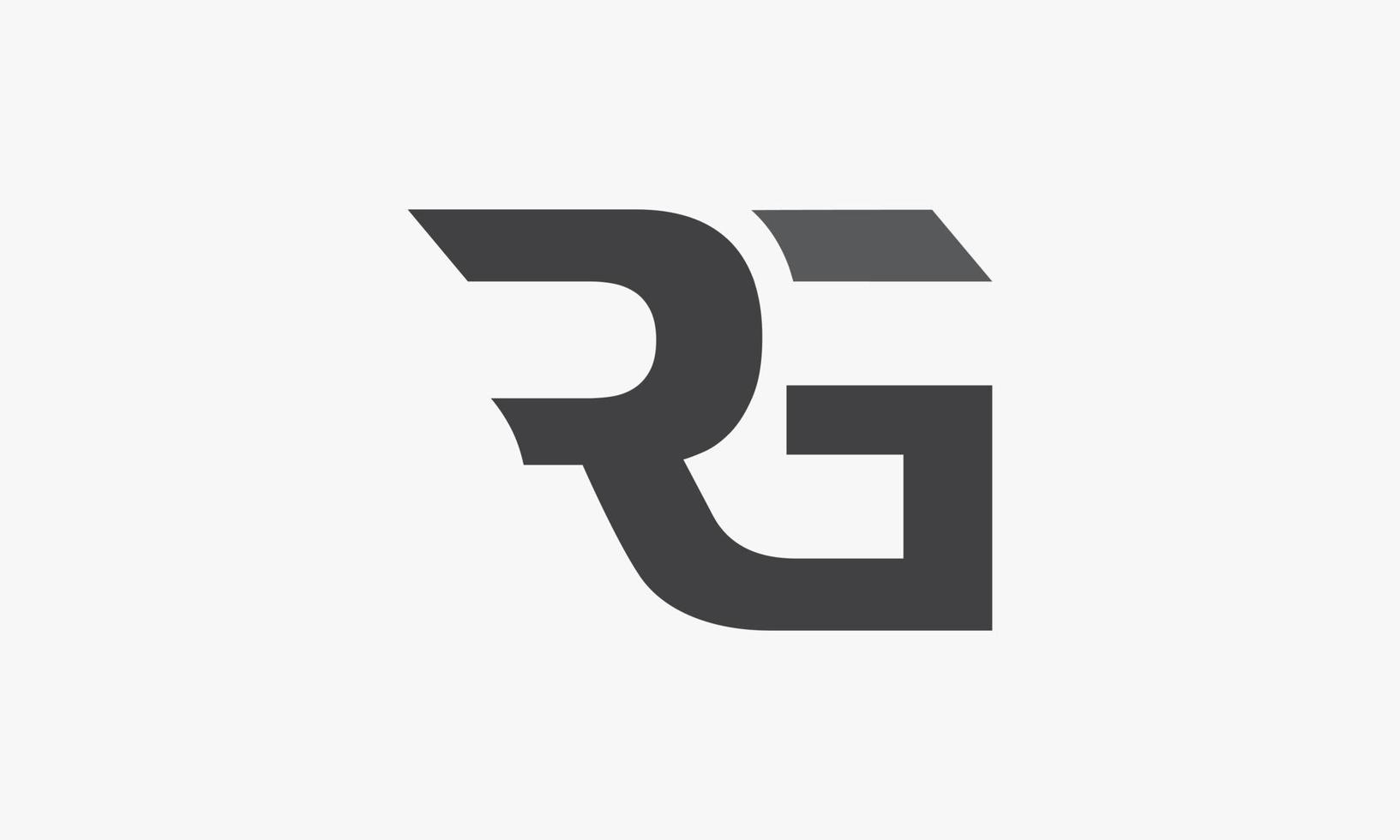 Buchstabe rg-Logo isoliert auf weißem Hintergrund. vektor