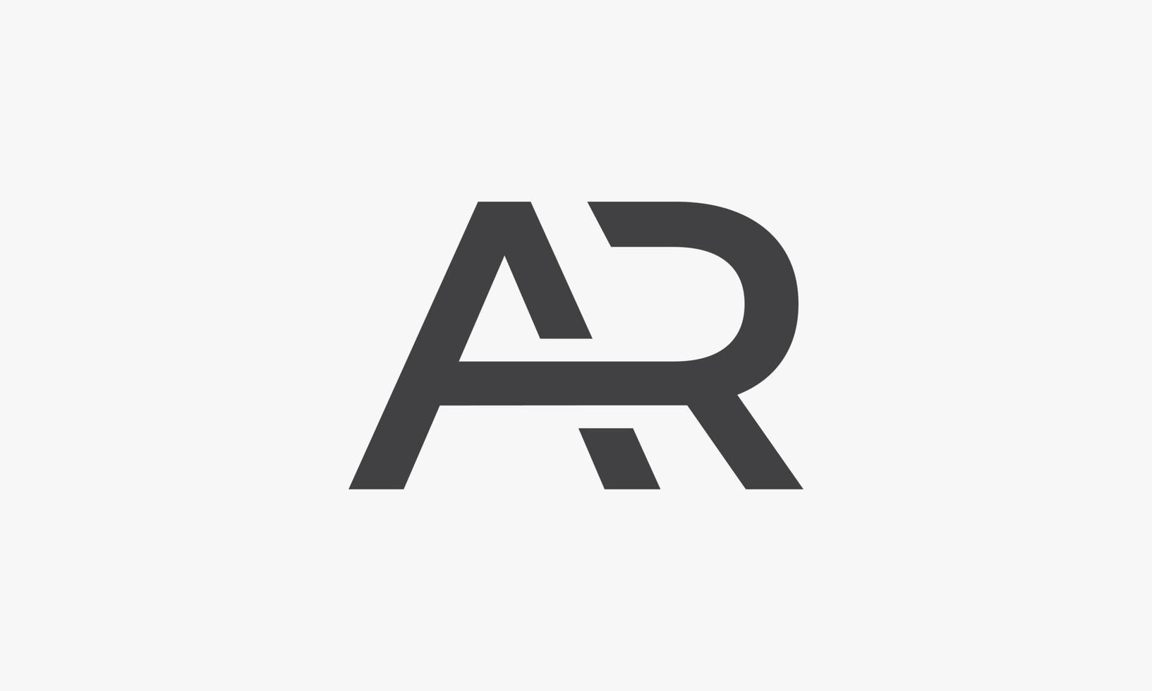 ar-Brief-Logo isoliert auf weißem Hintergrund. vektor