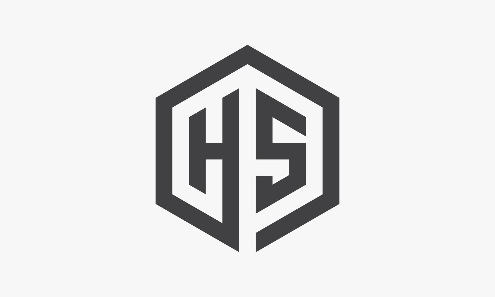 hs-Sechskant-Buchstaben-Logo isoliert auf weißem Hintergrund. vektor