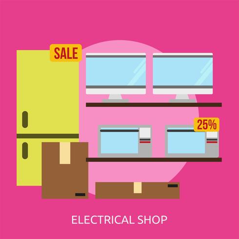 Elektrisk butik Konceptuell illustration Design vektor