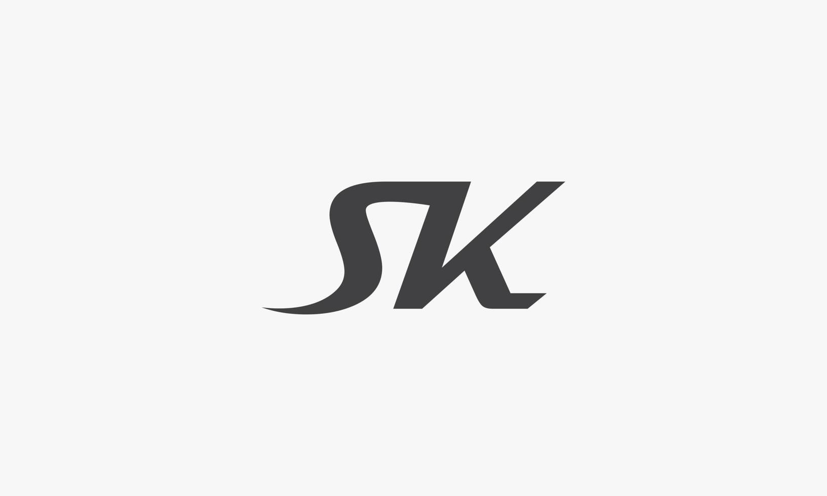 sk-Brief-Logo-Konzept isoliert auf weißem Hintergrund. vektor