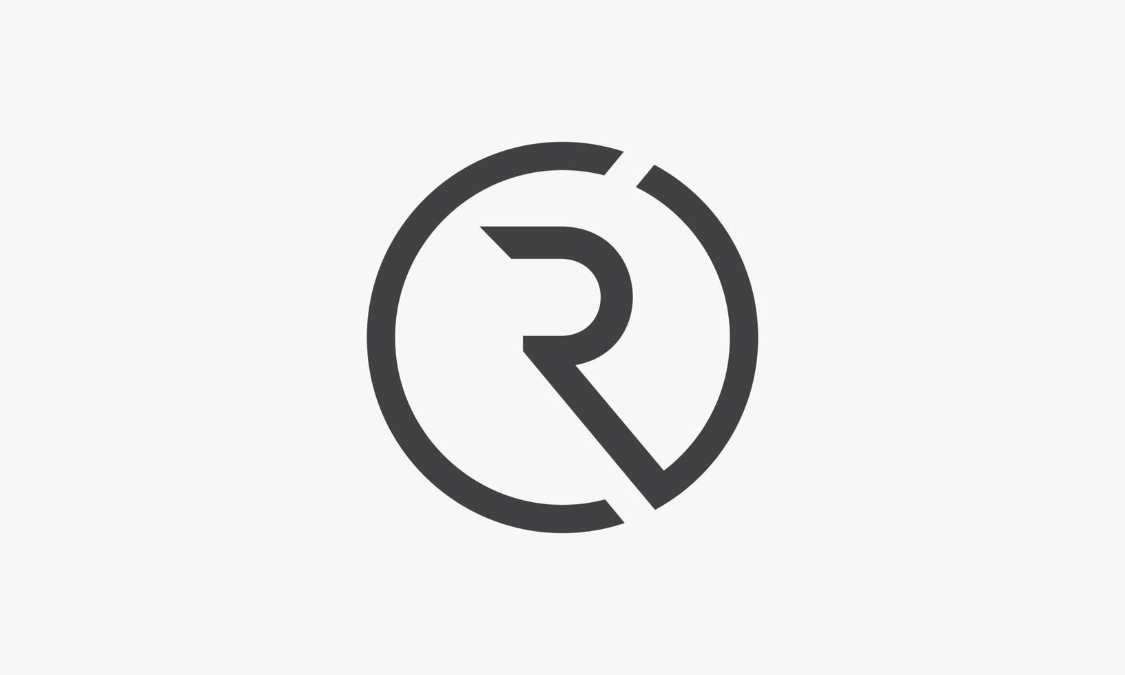 r- oder cr-Kreis-Logo-Design-Vektor vektor