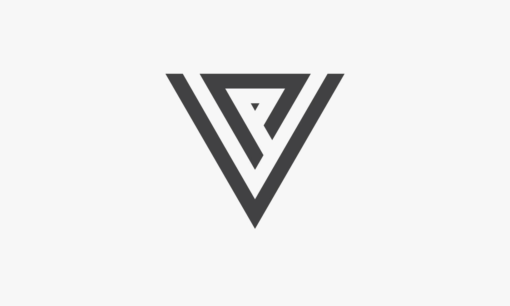 Dreieck-Buchstabe v oder vp oder pv-Logo-Konzept isoliert auf weißem Hintergrund. vektor