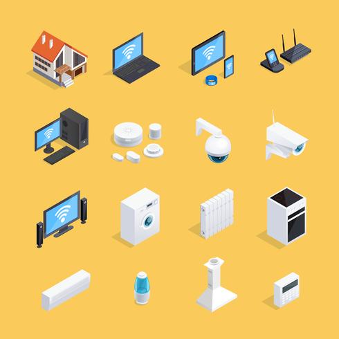 Smart Home Isometric Icons Set vektor