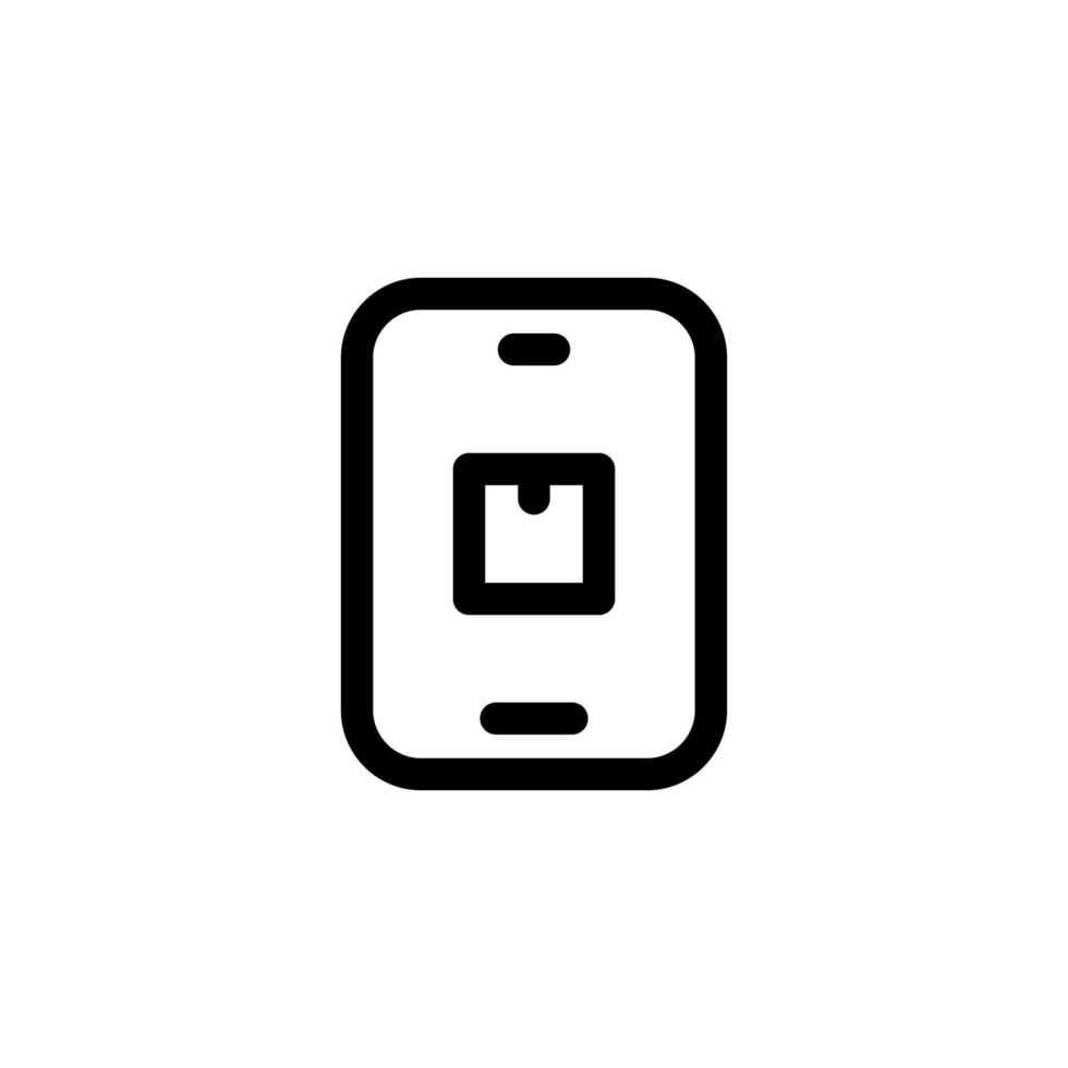 Online-Handy-Design-Vektorsymbol-Online-Shop, Produkt, Karton, Smartphone für E-Commerce vektor
