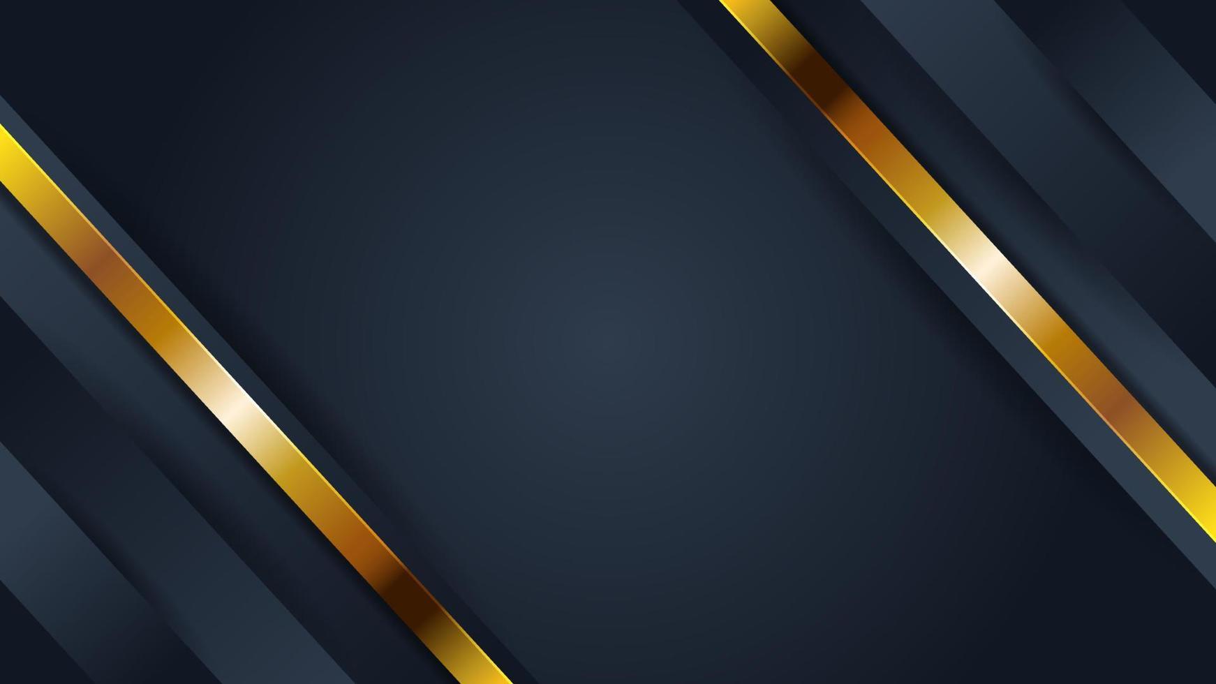 abstrakt lyx mörkblå och guld modern banner bakgrund. illustration vektor