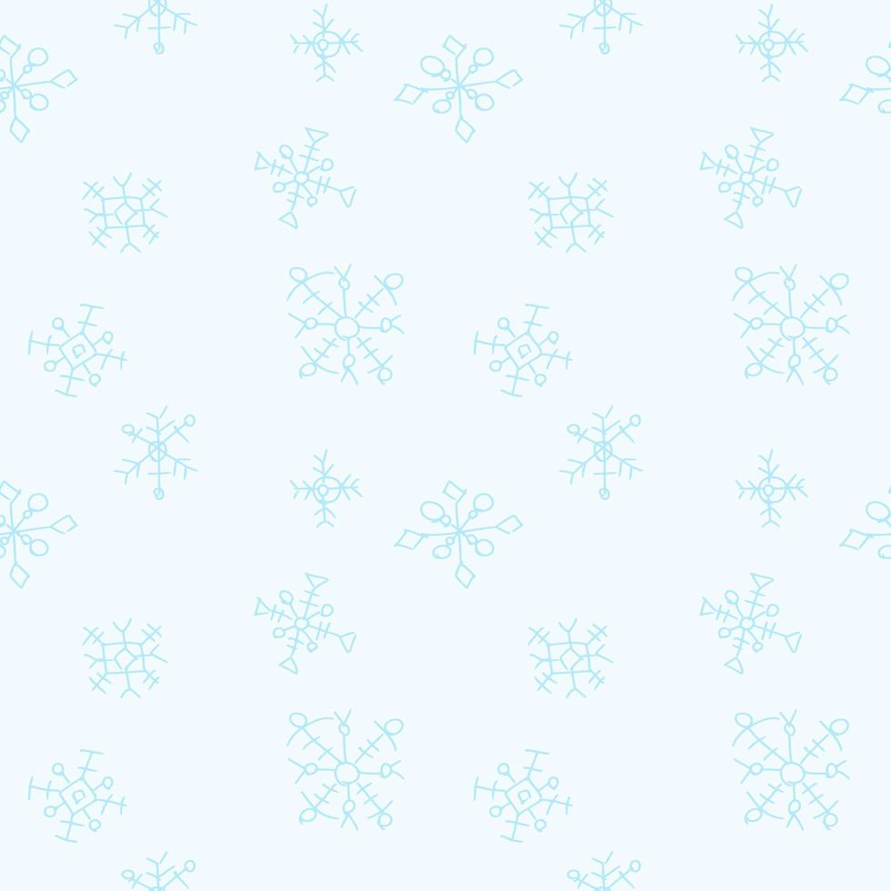 snöflingor prydnad seamless mönster mild doodle vektor