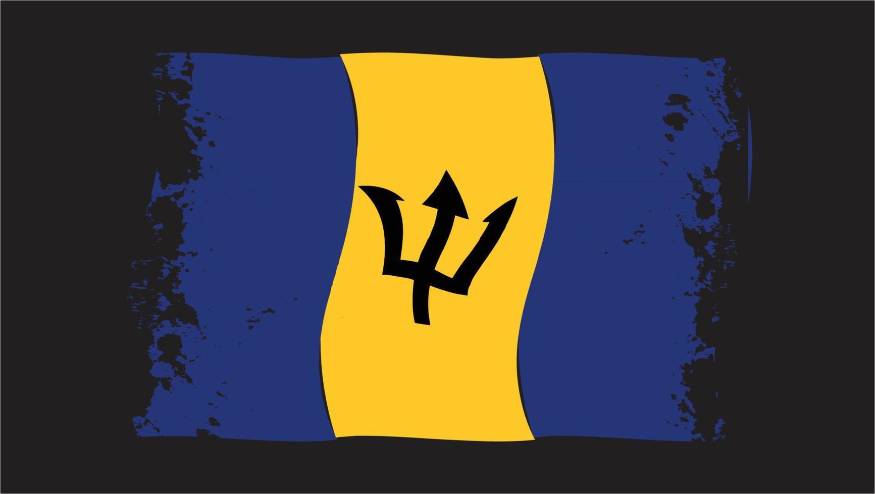 barbados land transparent vågig flagga borste vektor