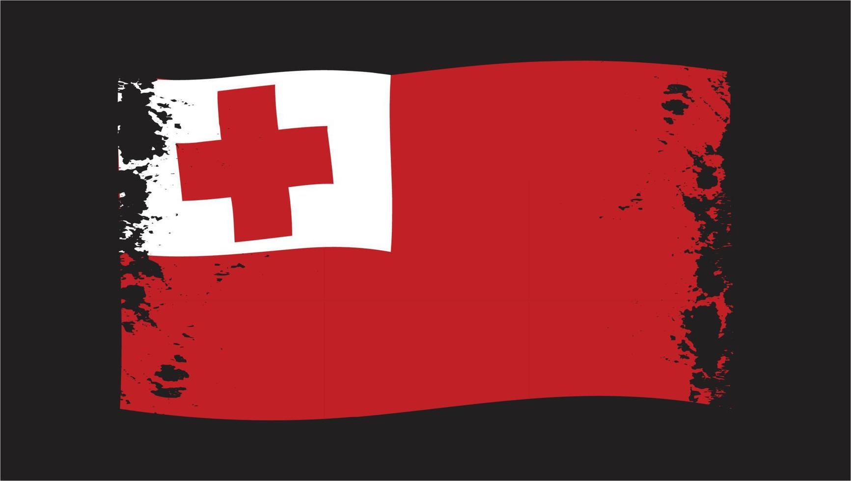 Tonga Land Pinsel Flaggendesign vektor