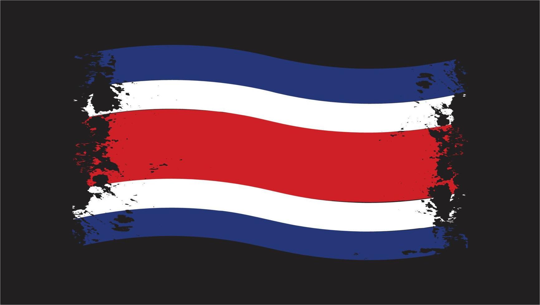 Costa Rica Land transparente wellenförmige Flagge Grunge Pinsel vektor