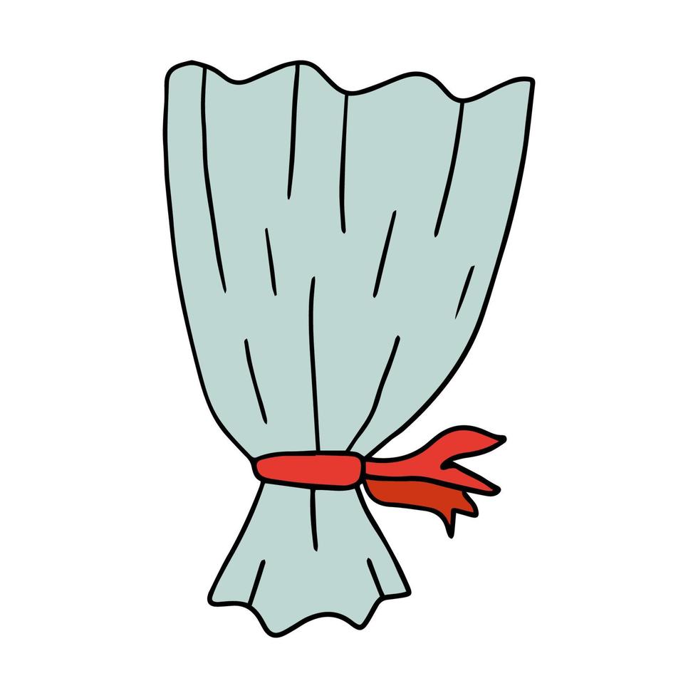 Cartoon handgezeichnetes Gekritzel leeres Geschenkpapier für Blumenstrauß vektor
