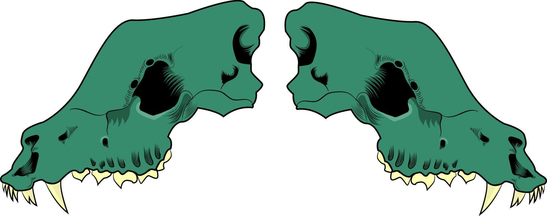 Schädel Wolf Vektor grün dunkel Abbildung