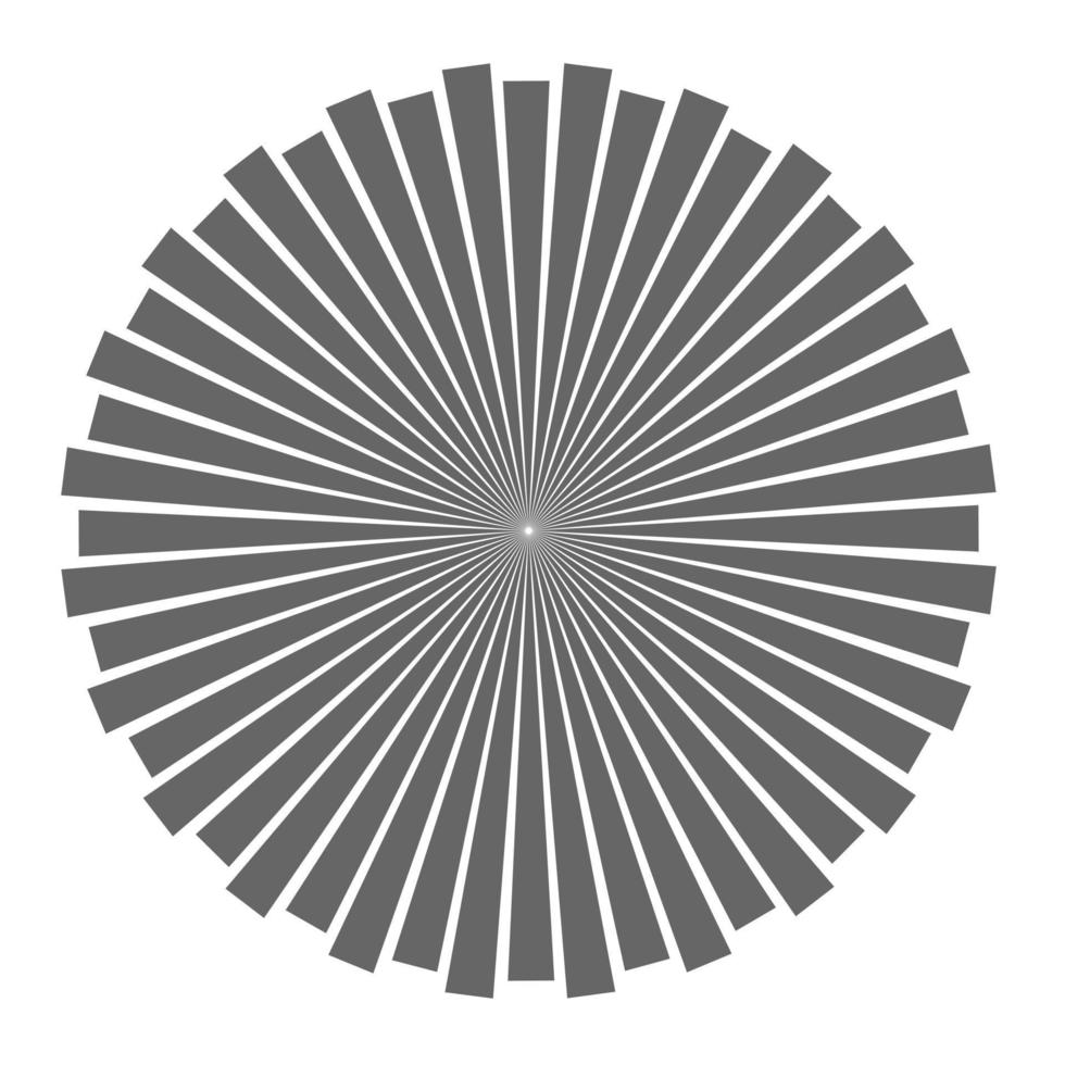 Strahlen, Balkenelement. Sonnendurchbruch, Starburst-Formhintergrund. kreisförmig geometrisch. abstrakte kreisförmige geometrische Form. Abbildung - Vektor