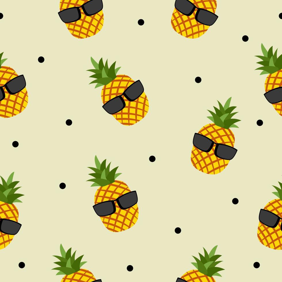 Ananasfrucht nahtloser Musterhintergrund, Vektorillustration für Textildruck, Tapete, Modedesign vektor