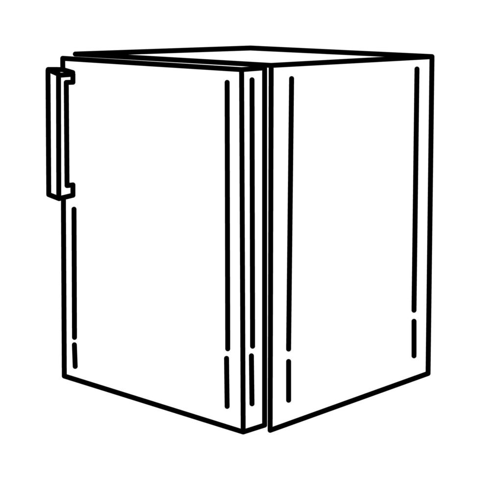 Kühlschrank-Gefrierschrank-Symbol. Gekritzel handgezeichnet oder Umriss-Icon-Stil vektor