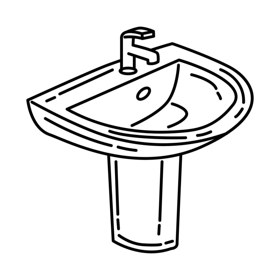 Waschbecken-Symbol. Gekritzel handgezeichnet oder Umriss-Icon-Stil vektor