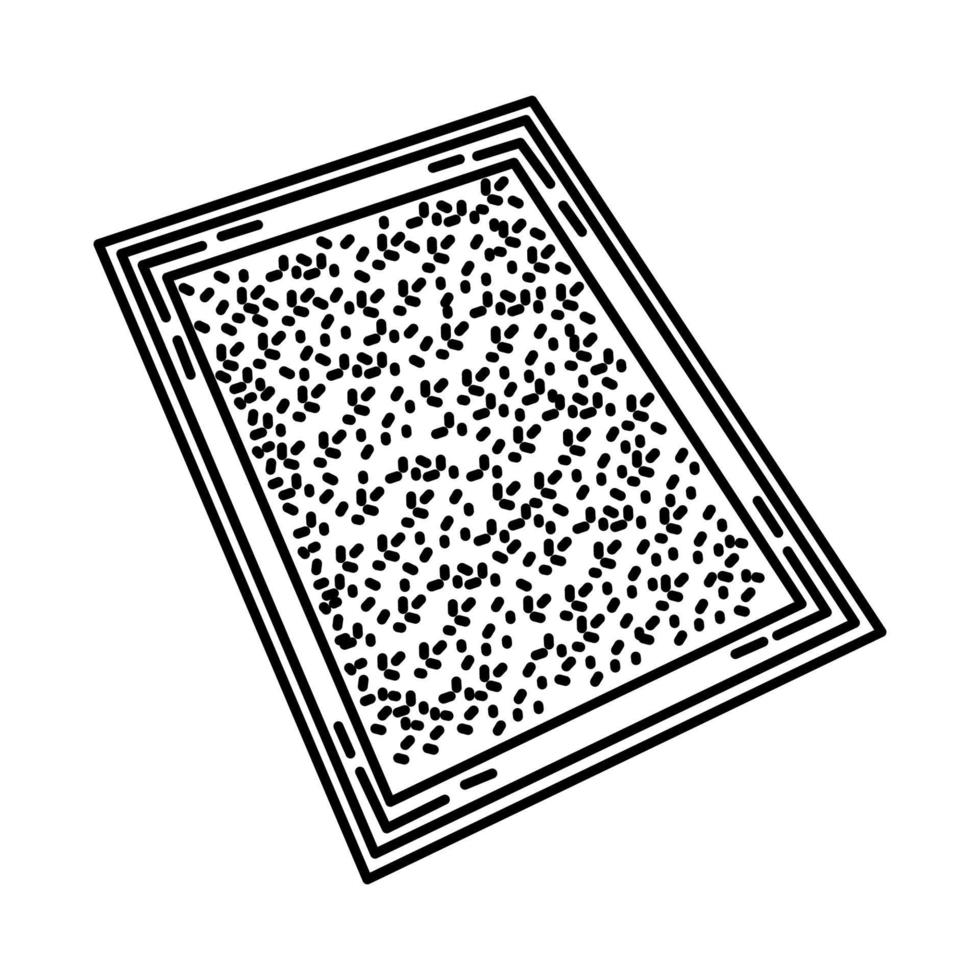 Teppich-Textur-Symbol. Gekritzel handgezeichnet oder Umriss-Icon-Stil vektor