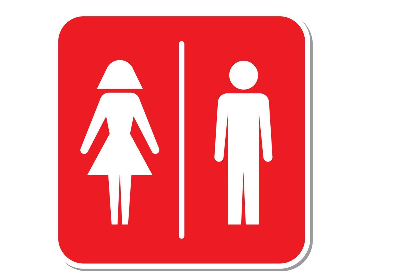 WC-Schild, separates WC-Symbol. Mann und Frau-Symbol. Mädchen- und Jungen-WC-Piktogramm für Badezimmer vektor