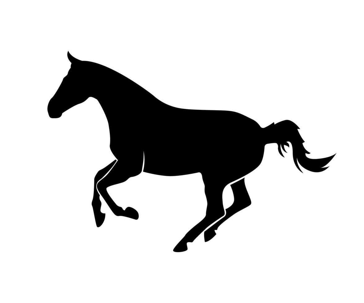 häst siluett, springande häst vektor
