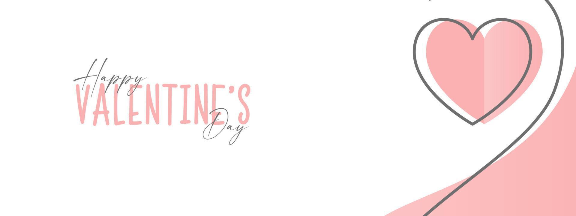 glücklicher valentinstag, valentinstaghintergrund. Valentinstag-Vektor-Banner-Vorlage. Valentinstag-Design mit Leerraum für Text- und Herzelemente in rosa und weißem Hintergrund. Vektor-Illustration vektor