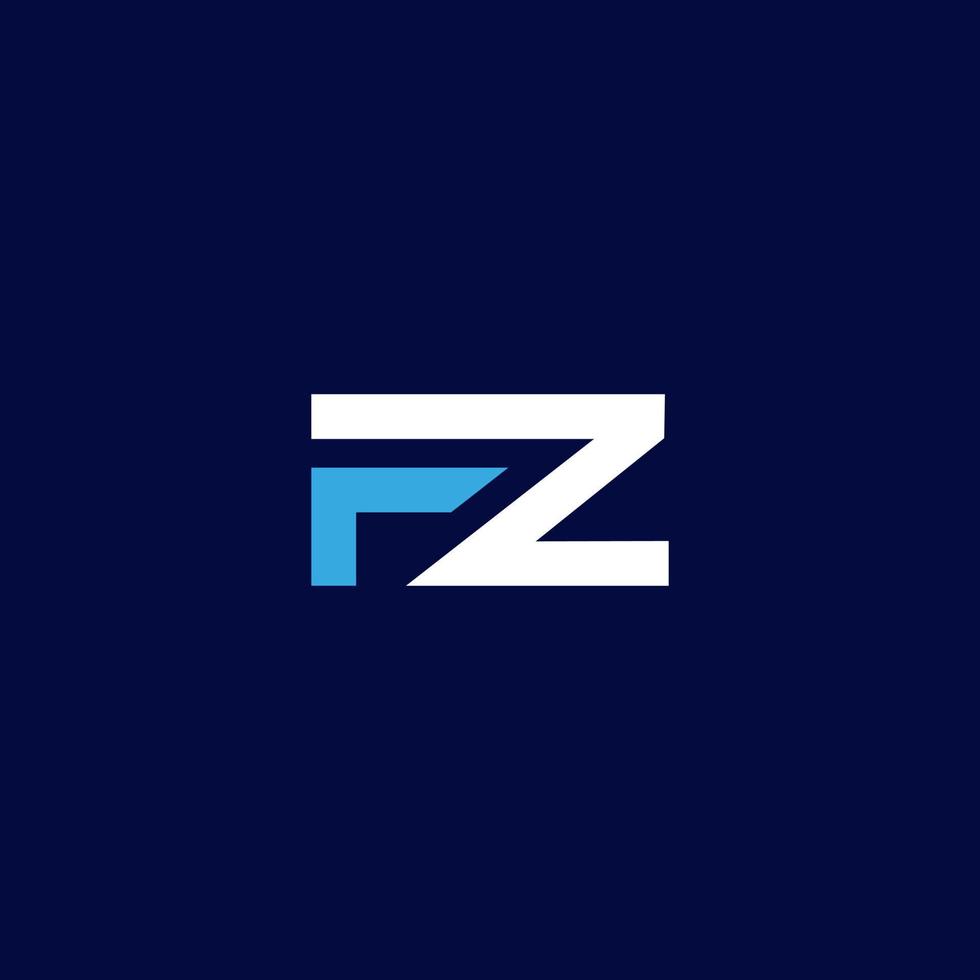 fz fz brief logo design in blauen und weißen farben. Kreative moderne Buchstaben Vektor Icon Logo Illustration.
