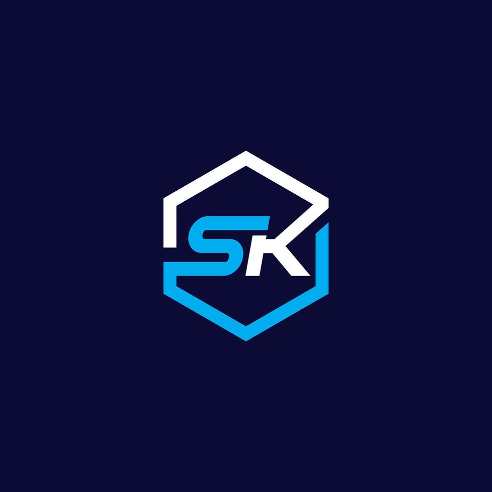 sk logotyp. modern sk initial logotyp vektor