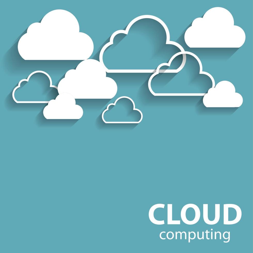 Cloud-Computing-Konzept auf verschiedenen elektronischen Geräten. Vektor