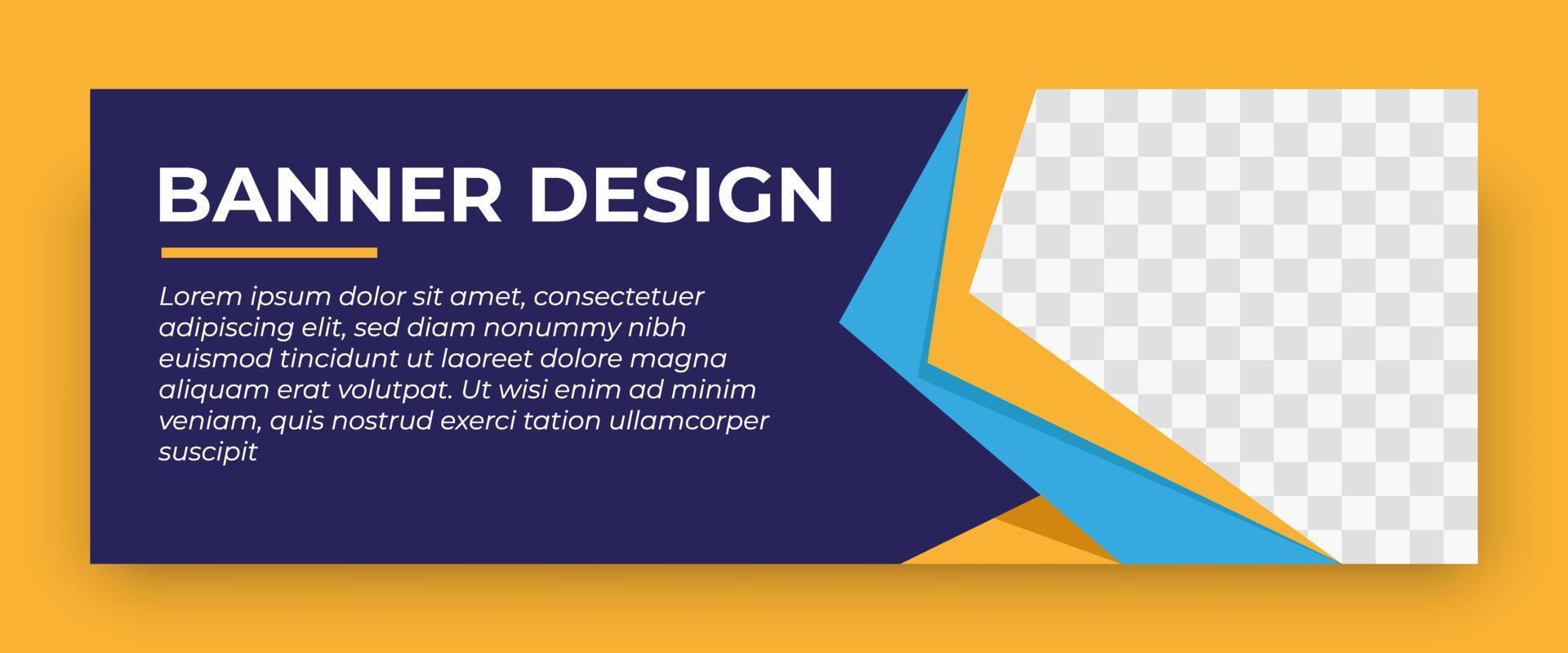 kreative Webbanner-Vorlage. Standardgröße mit Platz für Fotos. Banner-Vorlagen-Design. Vektor-Illustration vektor