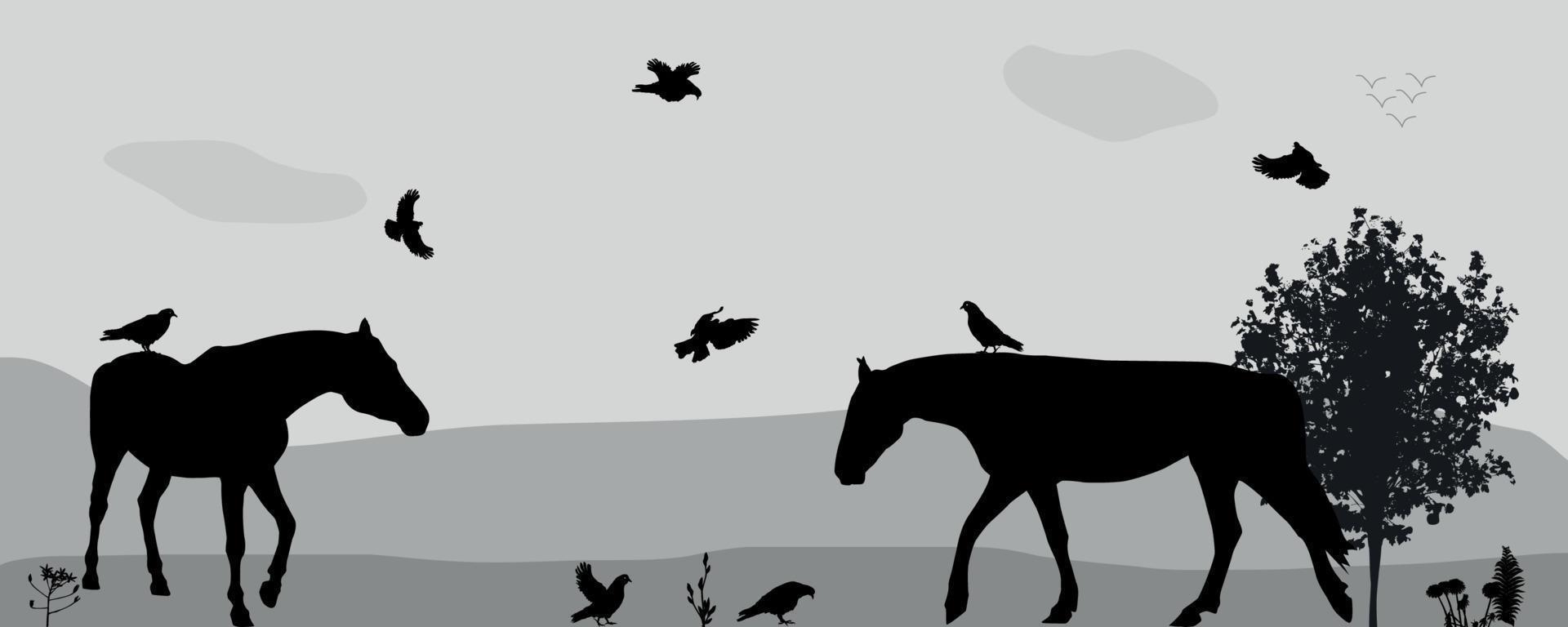 Coney Walk, Vögel fliegen in der Natur. Vektor-Illustration. vektor