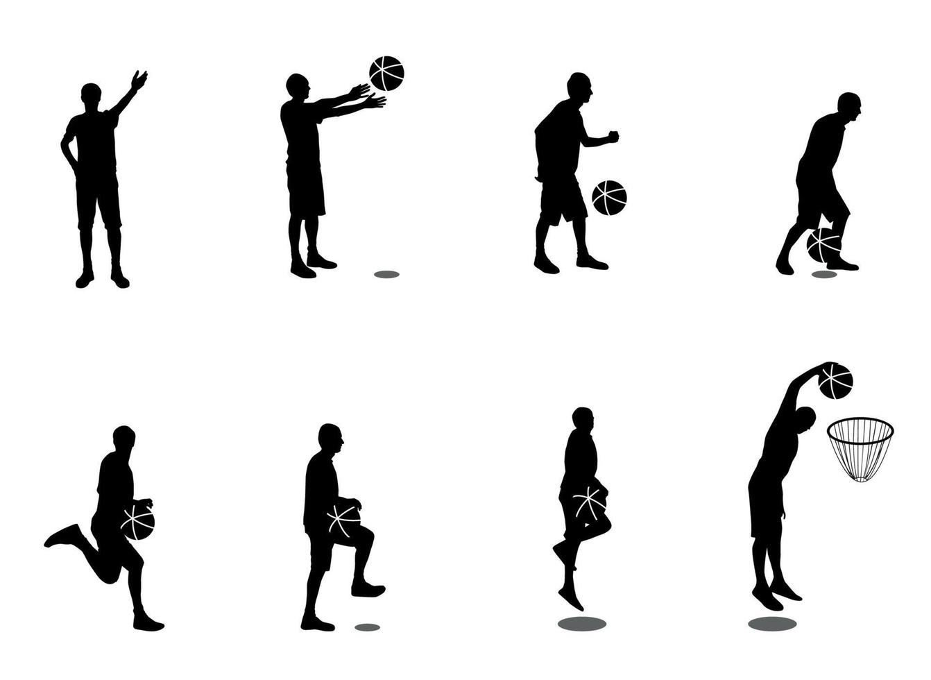 Satz von Basketballspieler-Vektor-Illustration vektor