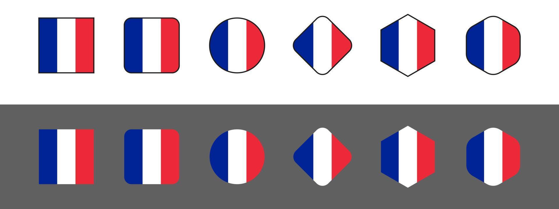 Frankrike flagga vektorgrafik. rektangel franska flaggan illustration. Frankrikes landsflagga är en symbol för frihet, patriotism och självständighet. vektor
