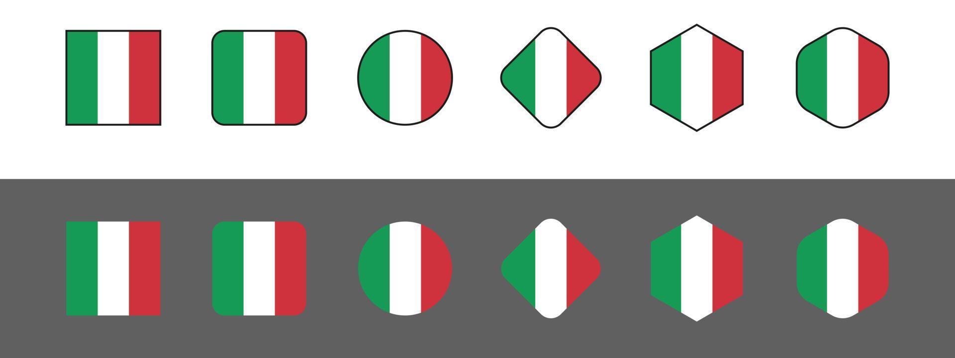 Italiens flagga, Italiens nationella flagga, Italiens flagga i standardproportioner färgläge rgb. vektor illustration