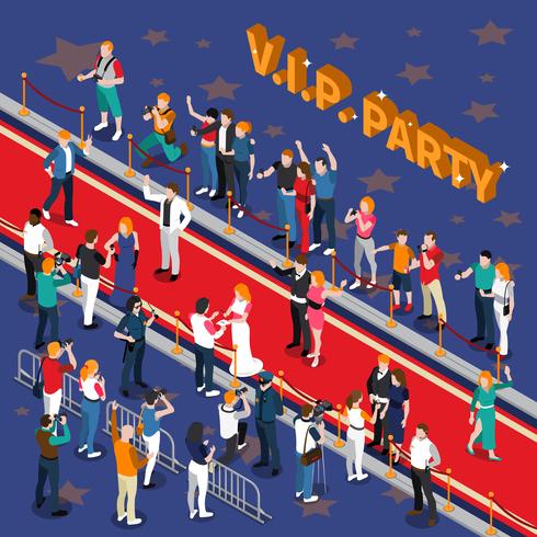 vip parti isometrisk illustration vektor