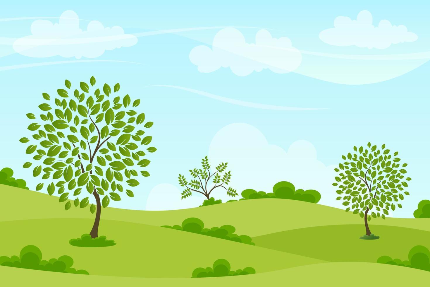 naturlandskap med träd. grön miljö vektorillustration. vektor