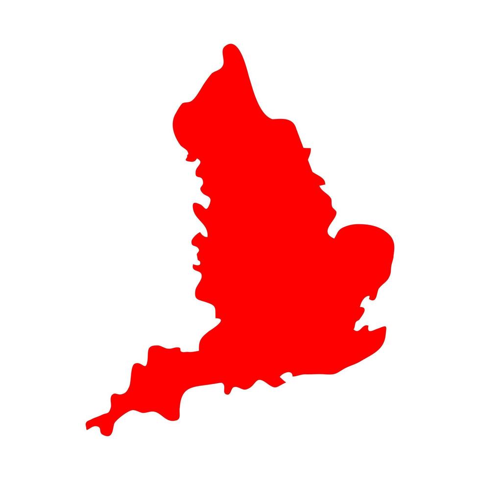 England-Karte auf weißem Hintergrund vektor