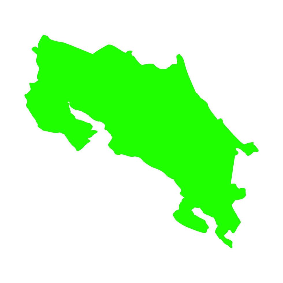 costa rica karta på vit bakgrund vektor