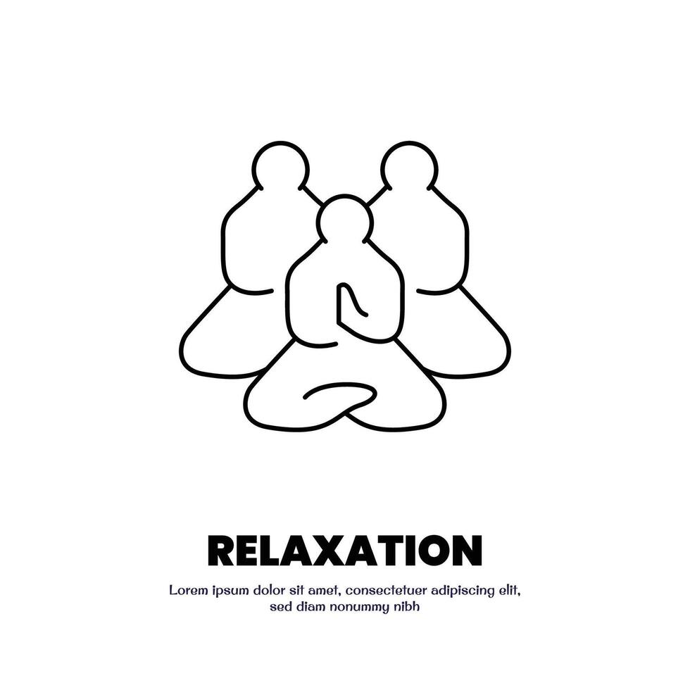 Meditation Pose dünn Gliederung Symbol Design gut zum Netz und Handy, Mobiltelefon App vektor