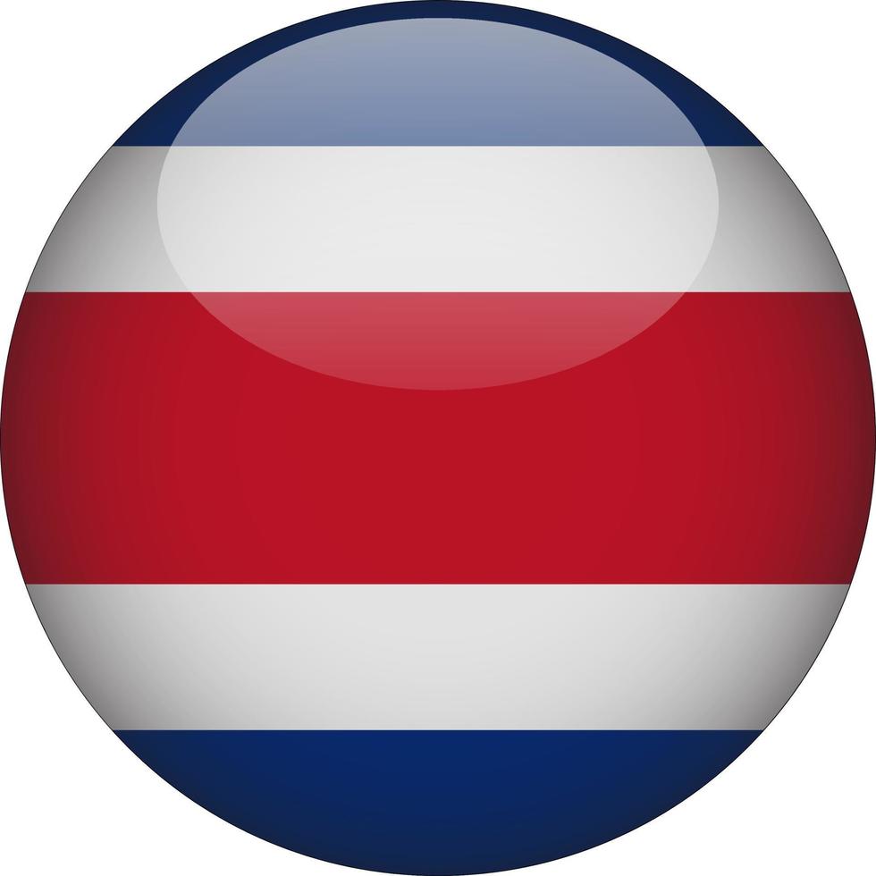 costa rica 3d abgerundete nationalflagge symbol abbildung vektor