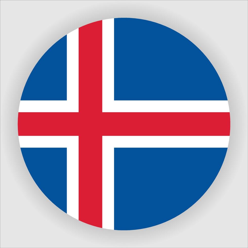 Island flach abgerundeter Nationalflaggen-Symbolvektor vektor
