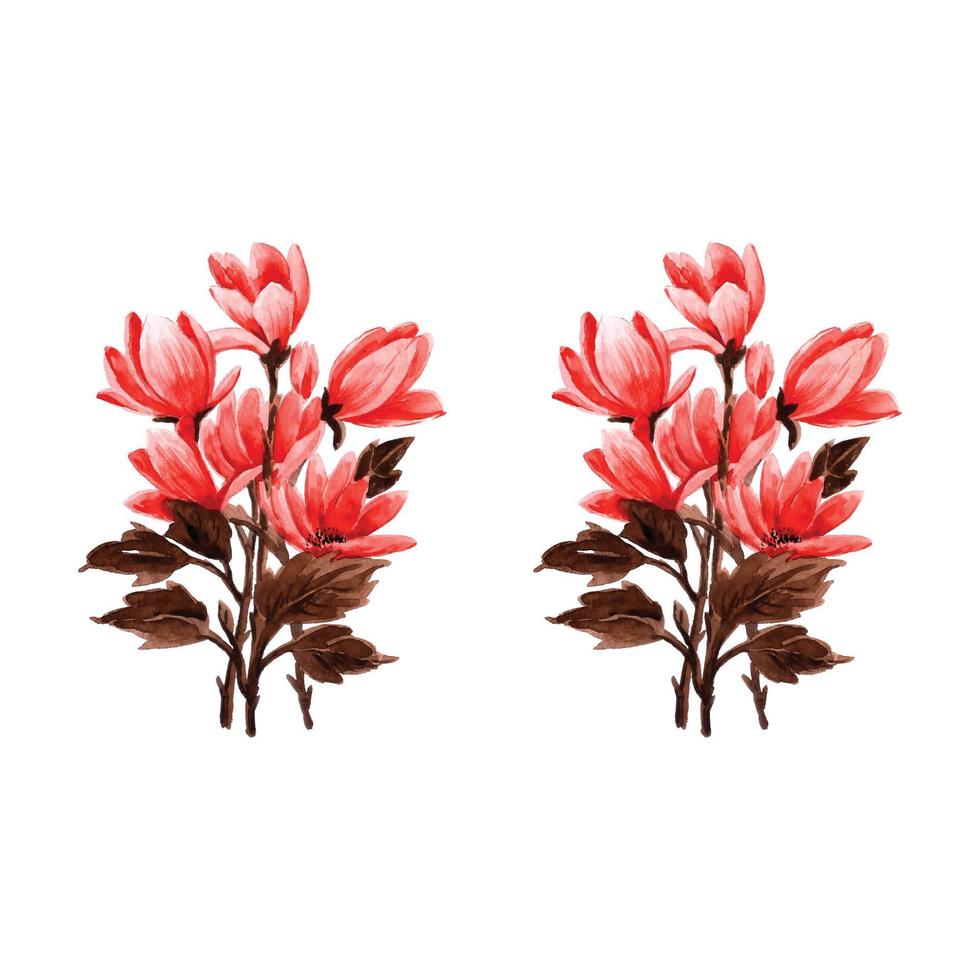 Aquarell rosa Blumenstrauß-Kollektion vektor